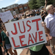 Counter protesters shout after Jason Kessler, an organizer of ‘Unite the Right’ rally, fled after trying to speak outside the Charlottesville City Hall on August 13, 2017 in Charlottesville, Virginia. The city of Charlottesville remains on edge following violence at a ‘Unite the Right’ rally held by white nationalists, neo-Nazis and members of the ‘alt-right’